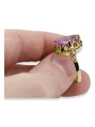 Аметист 14-кв Желтое золото Кольцо Винтаж vrc134y